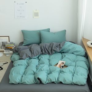 Nordic Bedding Set with Duvet Cover Bed Solid Color Bed Linen